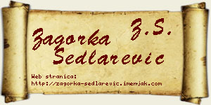 Zagorka Sedlarević vizit kartica